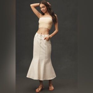 Avec Les Filles Ecru Denim Skirt